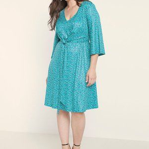 Leopard Tie Front Dress - Eloquii - Size 20